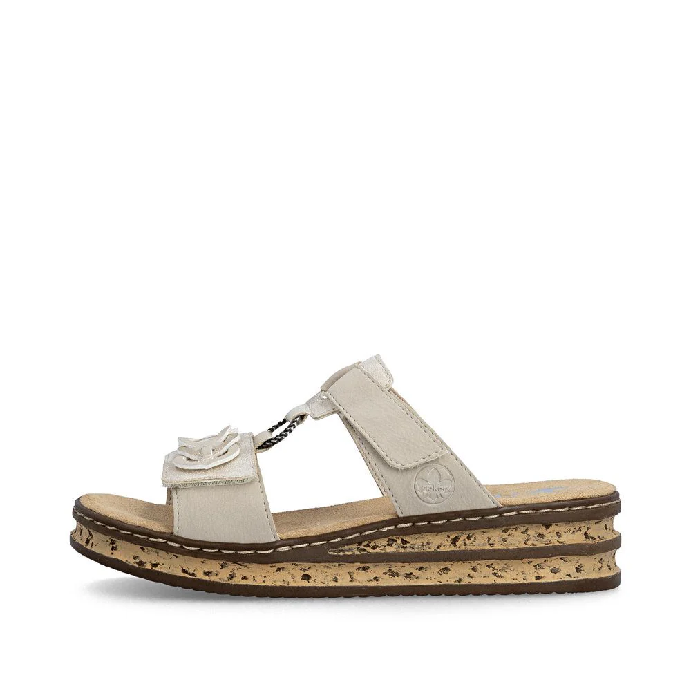 Rieker 62936 Mule Sandals in Beige - Image 5