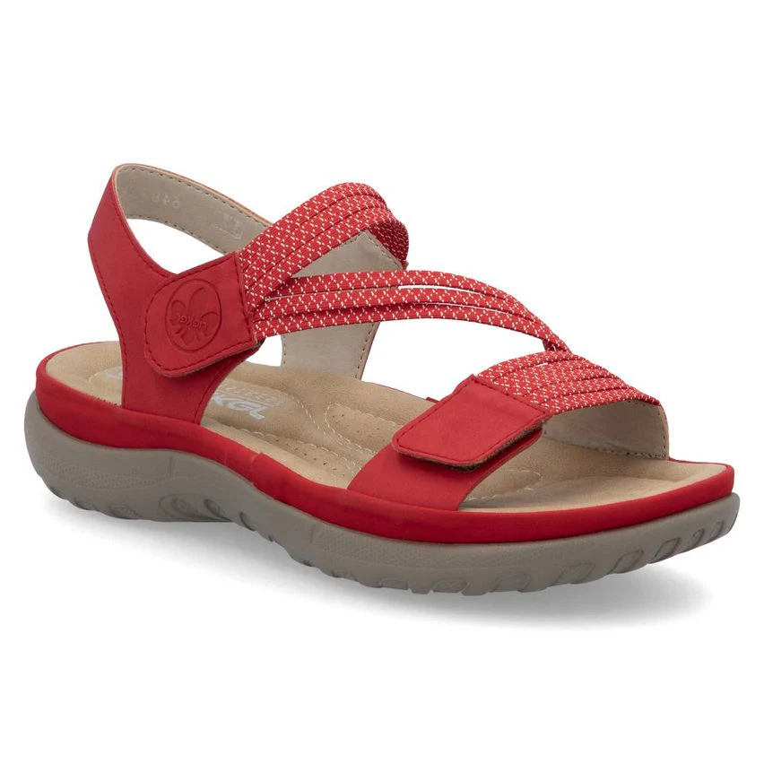 Rieker 64870 Velcro Strap Sandals in Flamme