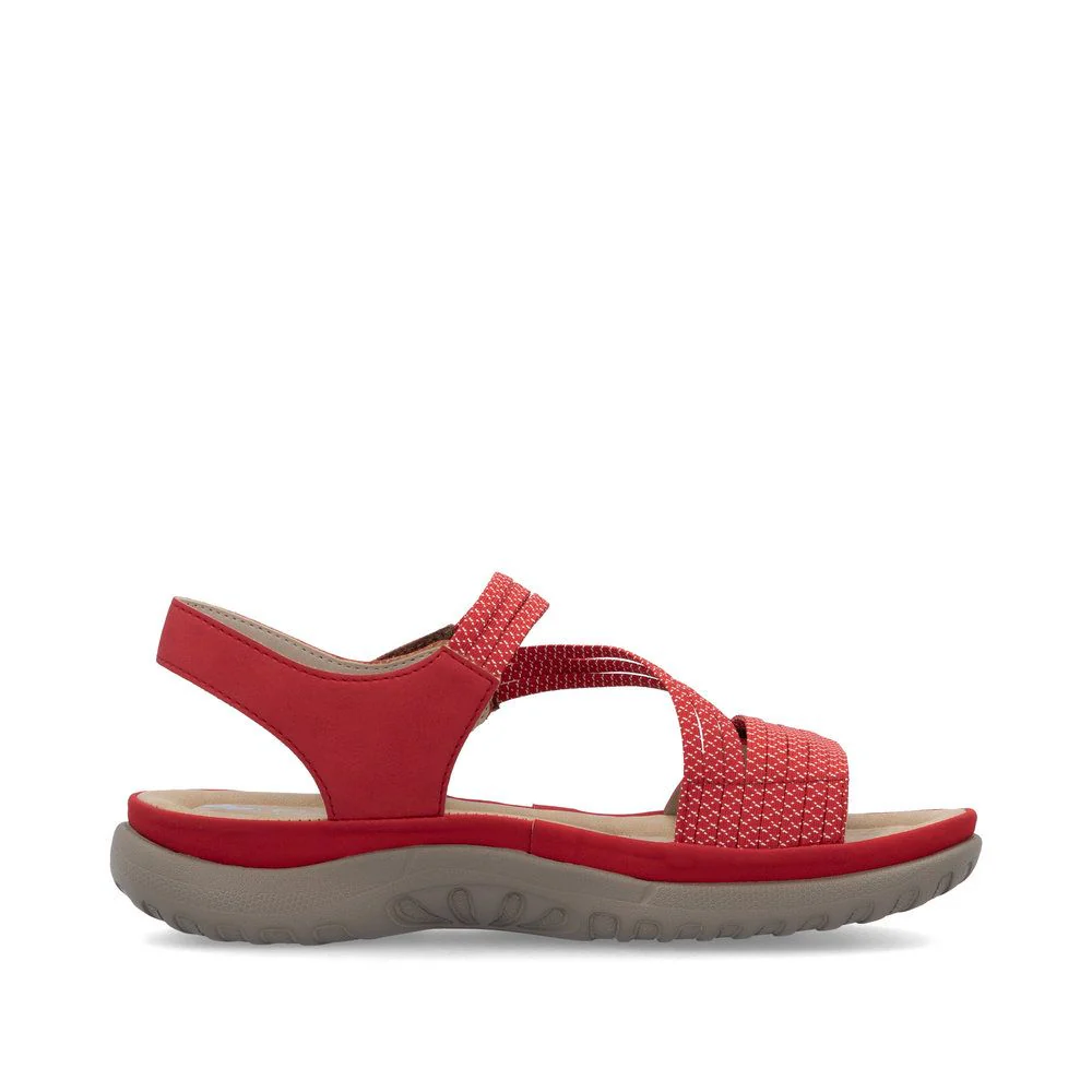 Rieker 64870 Velcro Strap Sandals in Flamme - Image 2