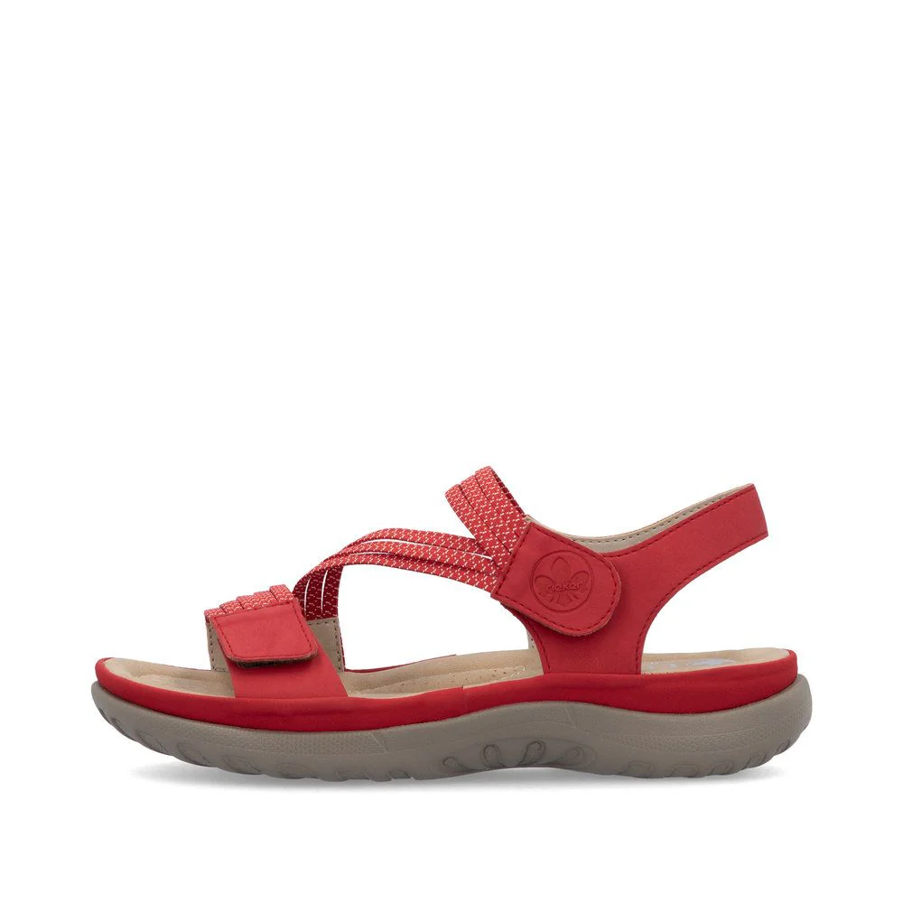 Rieker 64870 Velcro Strap Sandals in Flamme - Image 5