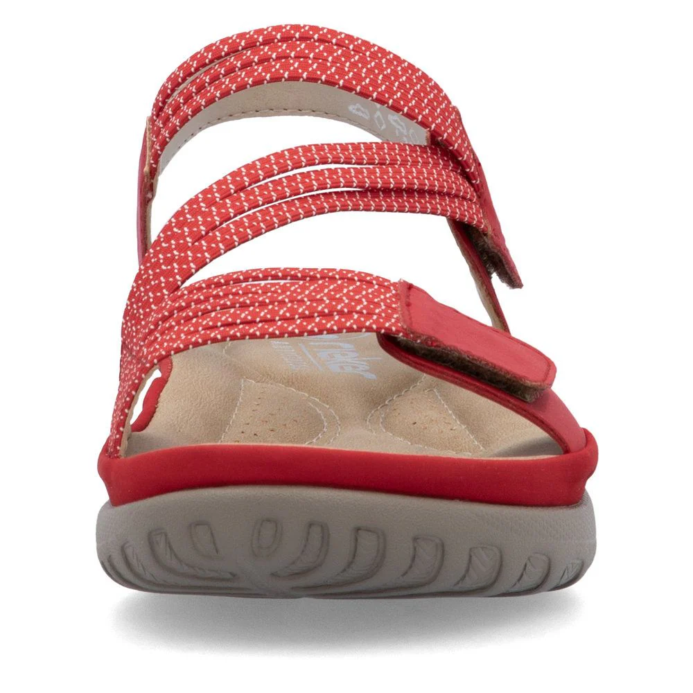 Rieker 64870 Velcro Strap Sandals in Flamme - Image 6