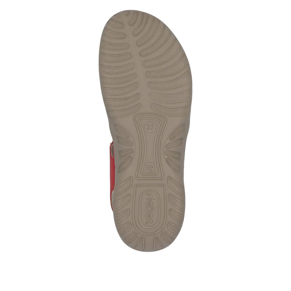 Rieker 64870 Velcro Strap Sandals in Flamme - Image 7