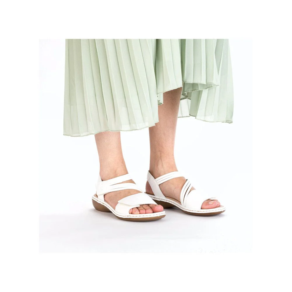 Rieker 65964 Strap Sandal in White - Image 10