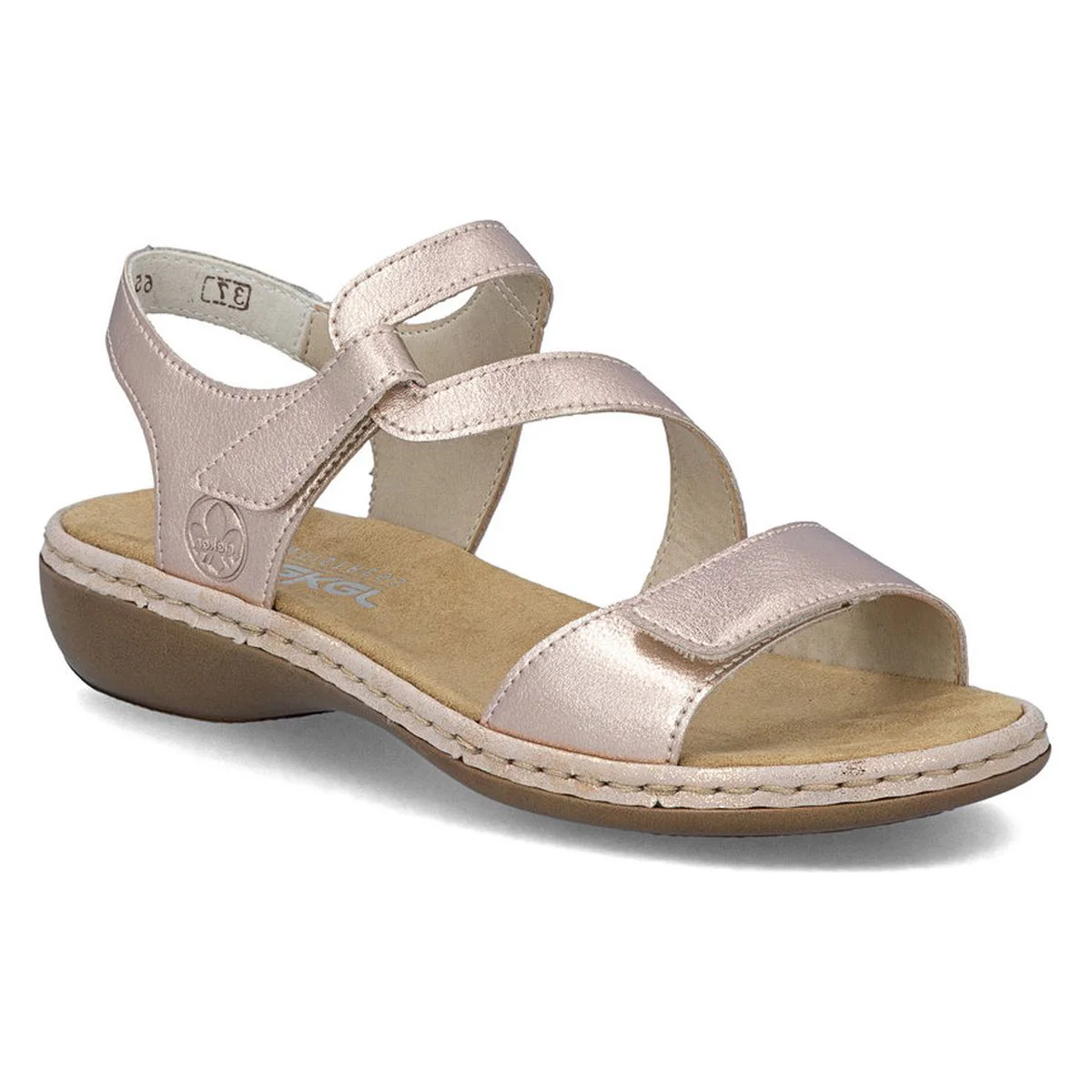 Rieker 659C7 Velcro Strap Sandals in Copper