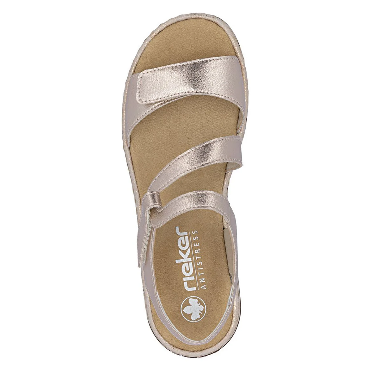 Rieker 659C7 Velcro Strap Sandals in Copper - Image 4