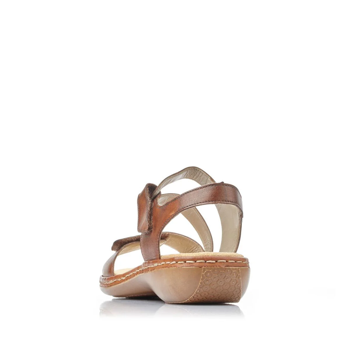 Rieker 659C7 Velcro Strap Sandals in Tan - Image 3