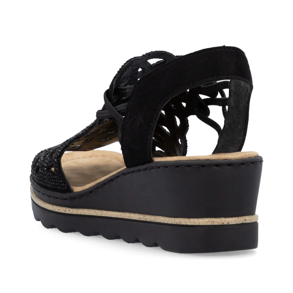 Rieker 67465 Women's Sandals in Black - Image 3