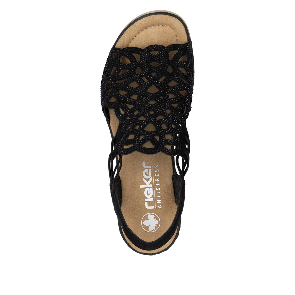 Rieker 67465 Women's Sandals in Black - Image 4