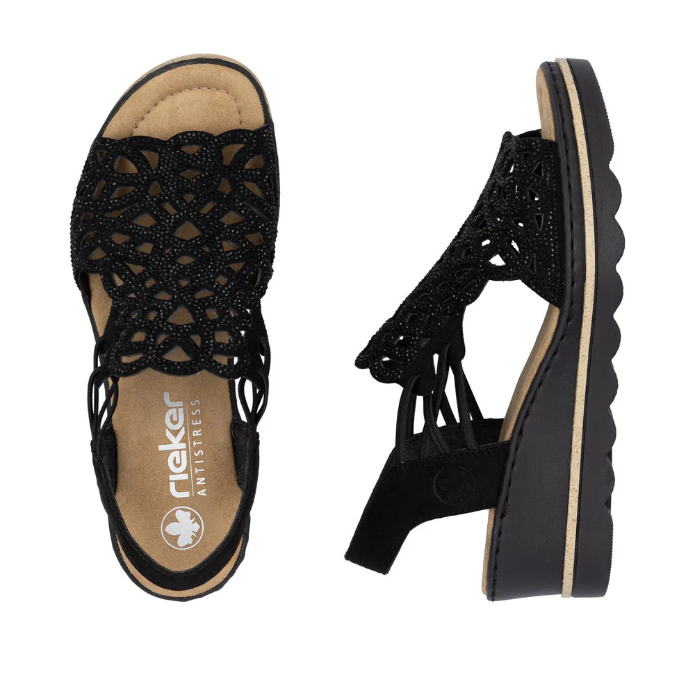 Rieker 67465 Women's Sandals in Black - Image 9