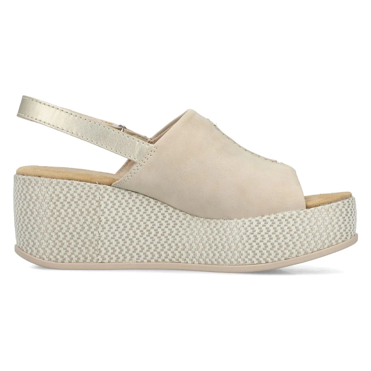 Rieker 69460 Women's Wedge Sandals in Beige - Image 2