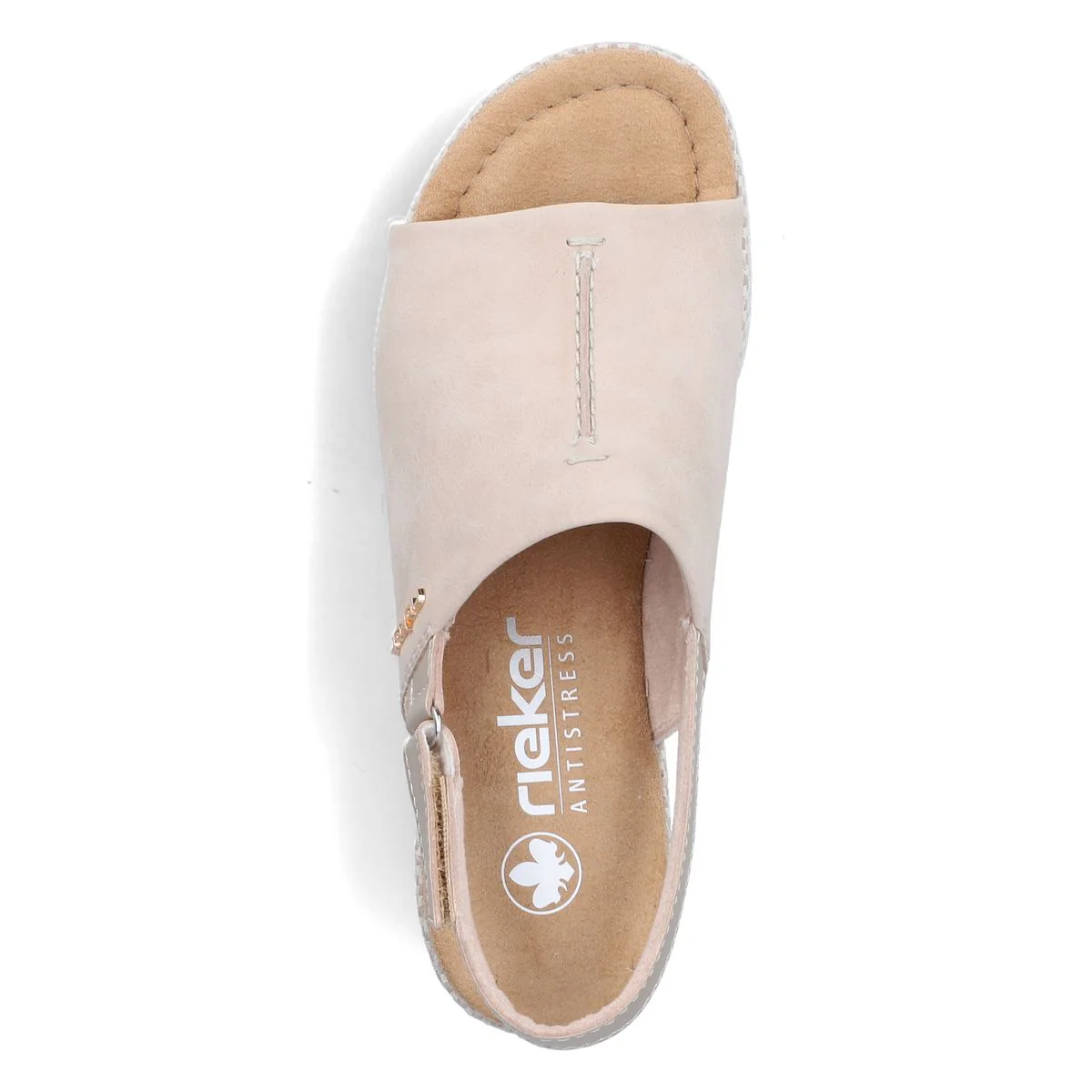 Rieker 69460 Women's Wedge Sandals in Beige - Image 4