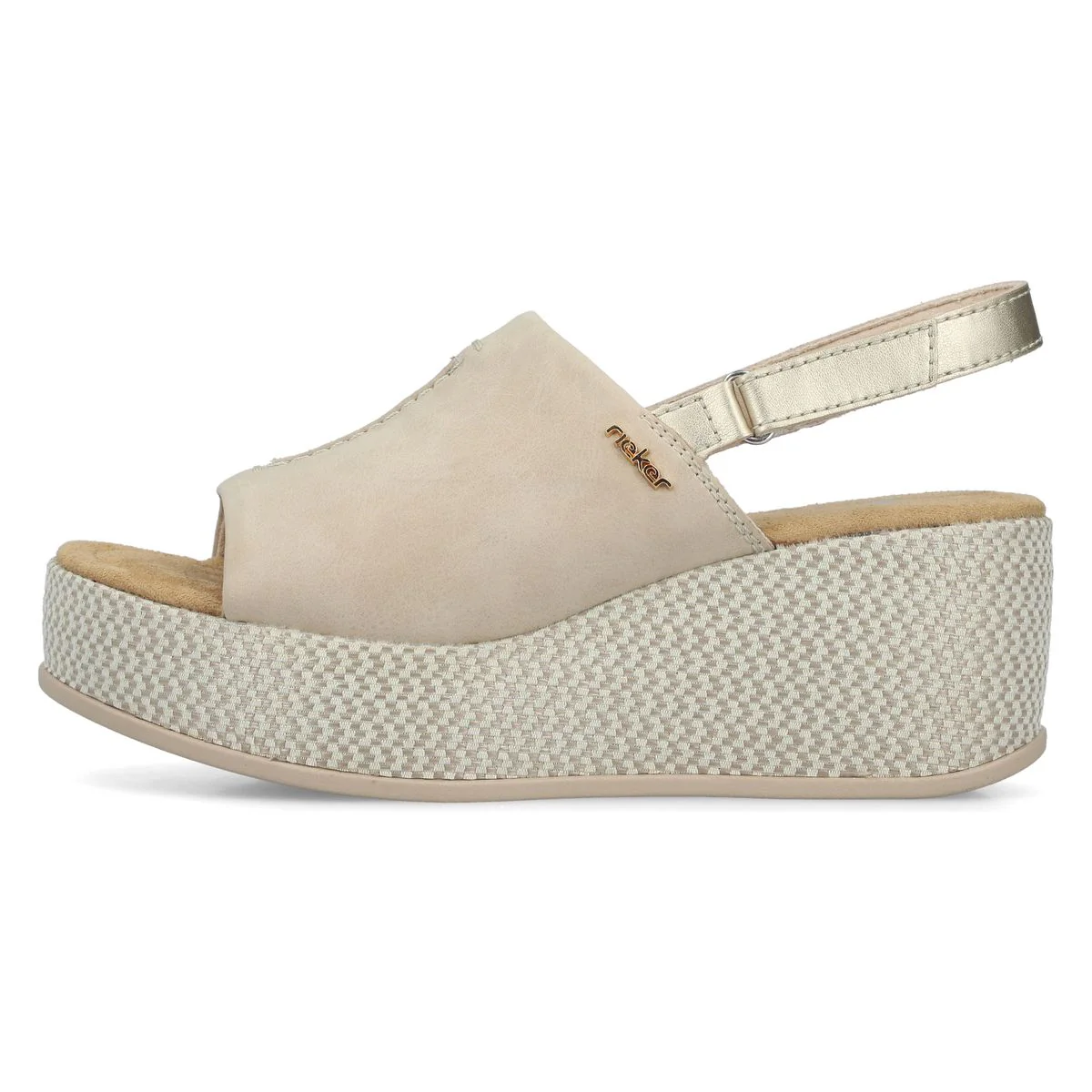 Rieker 69460 Women's Wedge Sandals in Beige - Image 5