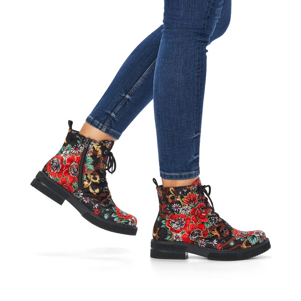 Rieker 72010 Biker Boot in Floral - Image 6
