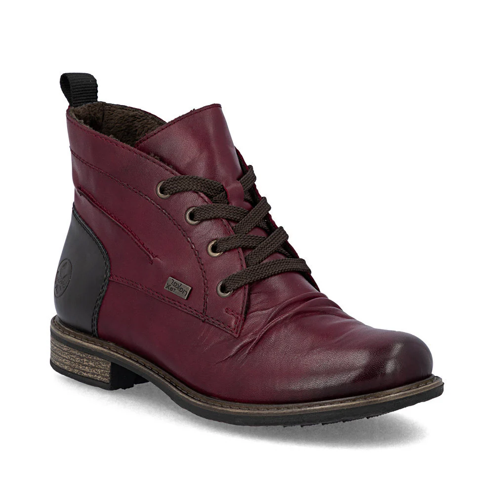 Rieker 74804 Lace Up Boots in Red