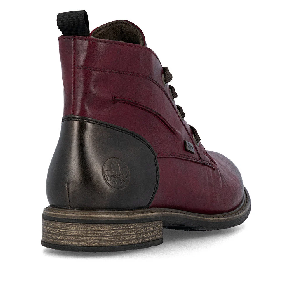 Rieker 74804 Lace Up Boots in Red - Image 3