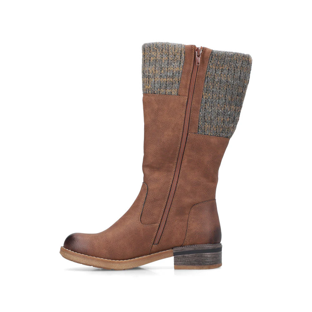 Rieker 94692 RiekerTex Waterproof High Boot in Brown - Image 2