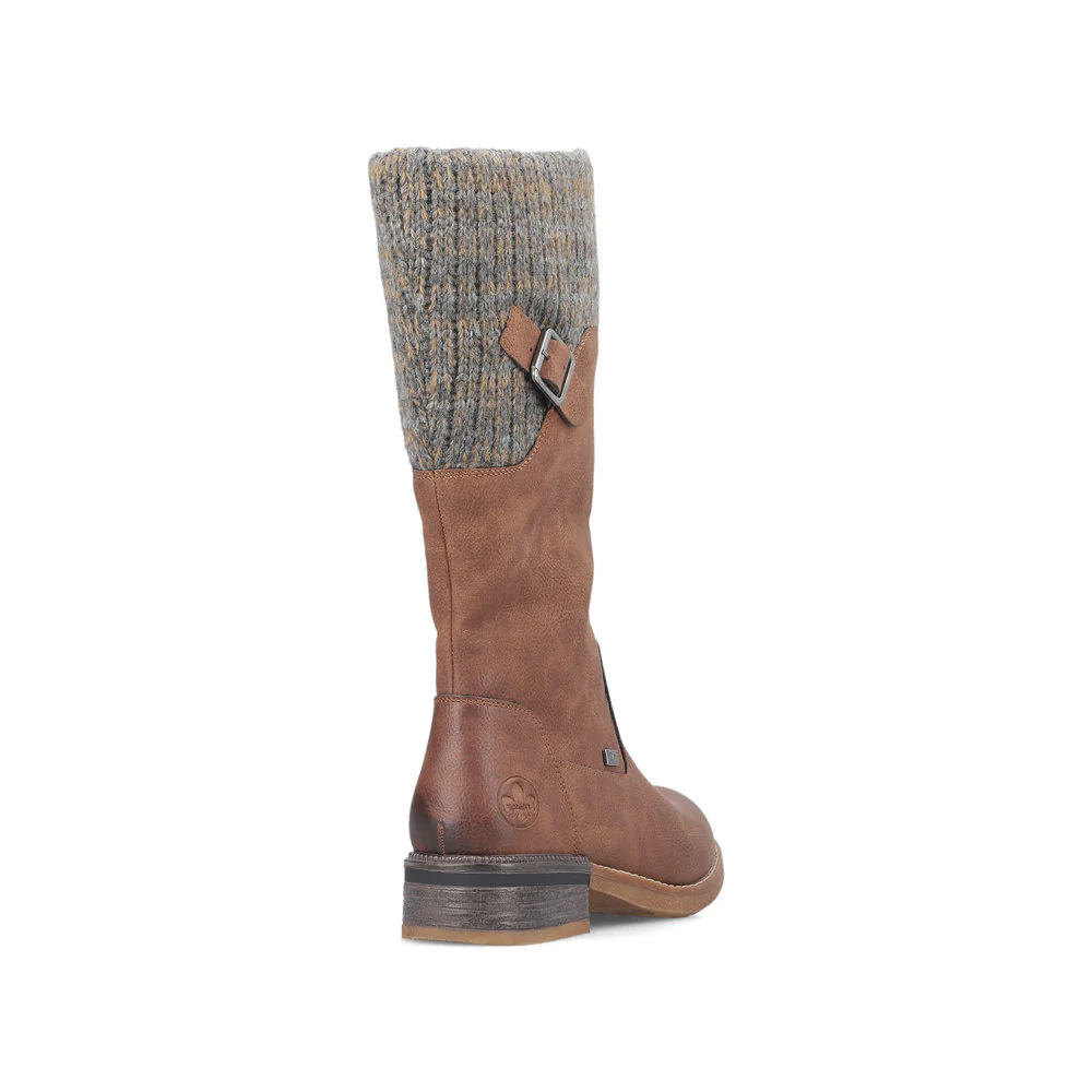 Rieker 94692 RiekerTex Waterproof High Boot in Brown - Image 3