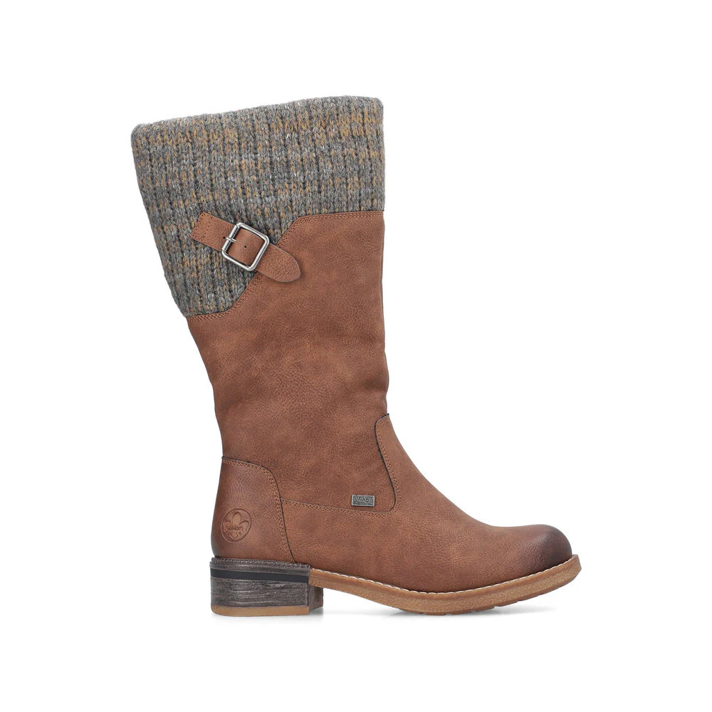 Rieker 94692 RiekerTex Waterproof High Boot in Brown - Image 4