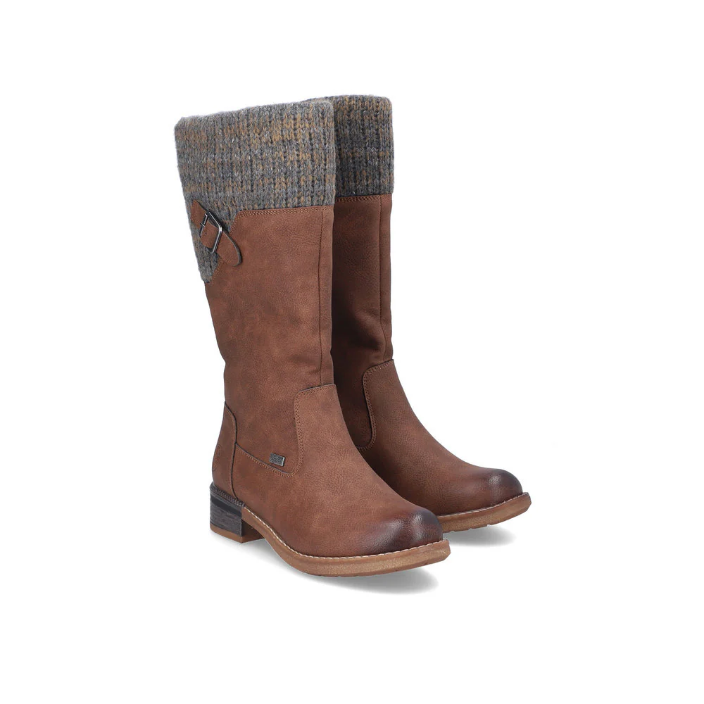 Rieker 94692 RiekerTex Waterproof High Boot in Brown - Image 5