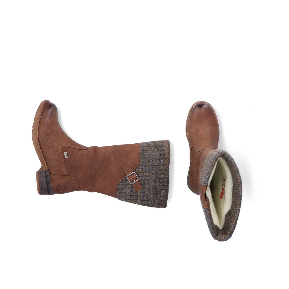 Rieker 94692 RiekerTex Waterproof High Boot in Brown - Image 7