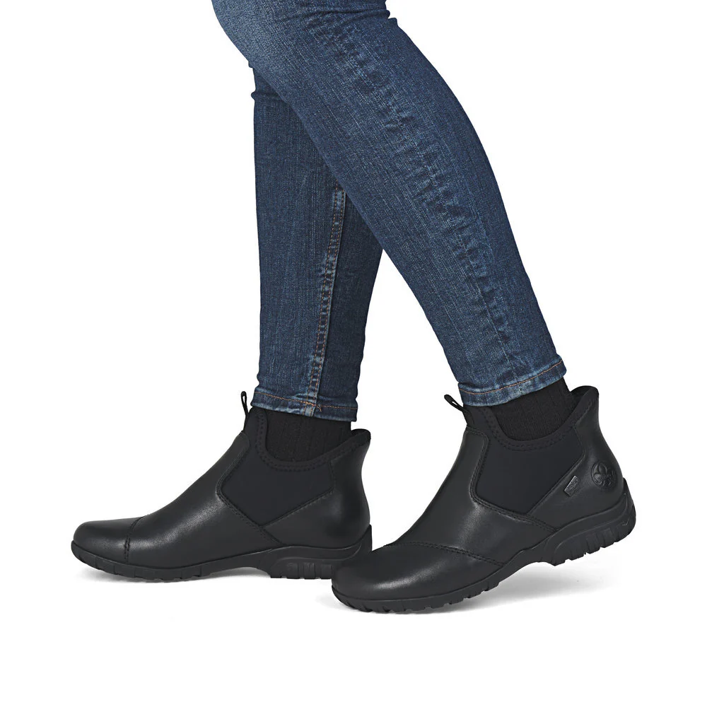 Rieker L4677 Ready to Go Ankle Boots in Black - Image 8