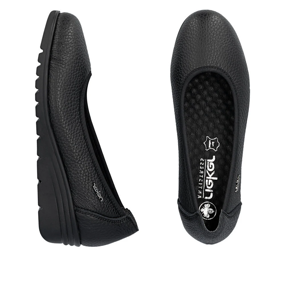 Rieker L5360 Dress Slip On Ballerina in Black - Image 6