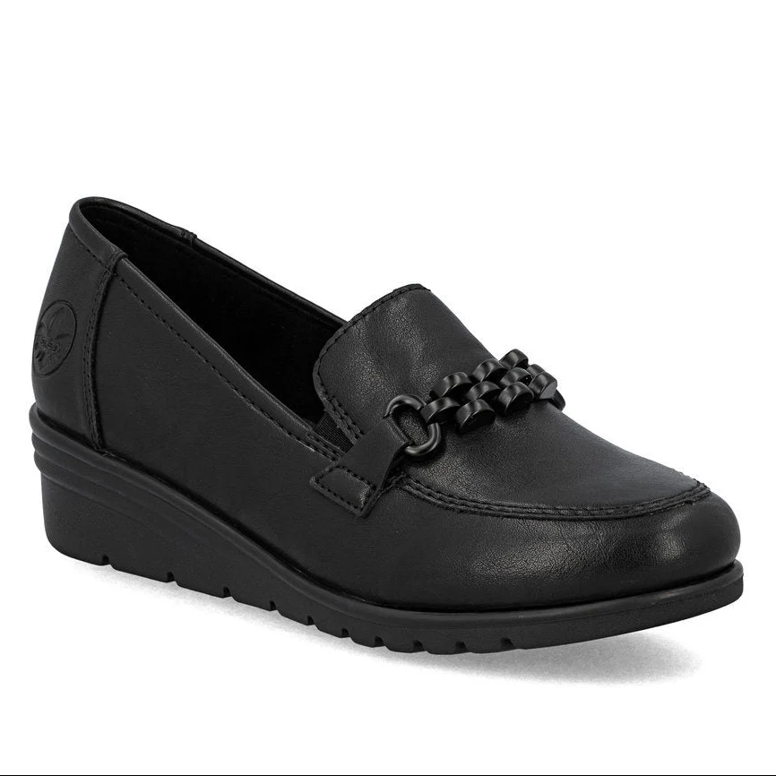 Rieker L5361 Dress Slip On Loafer in Black