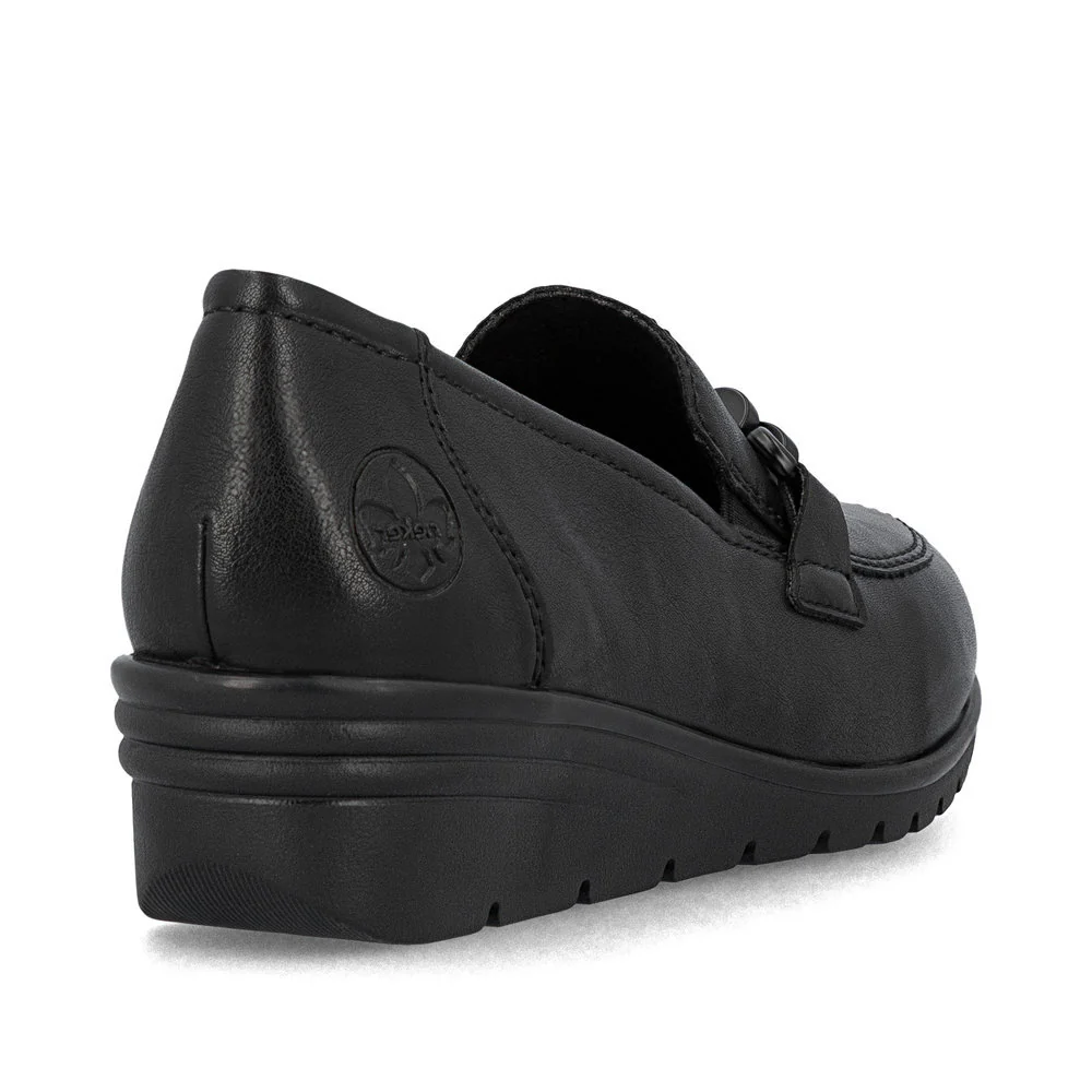 Rieker L5361 Dress Slip On Loafer in Black - Image 3