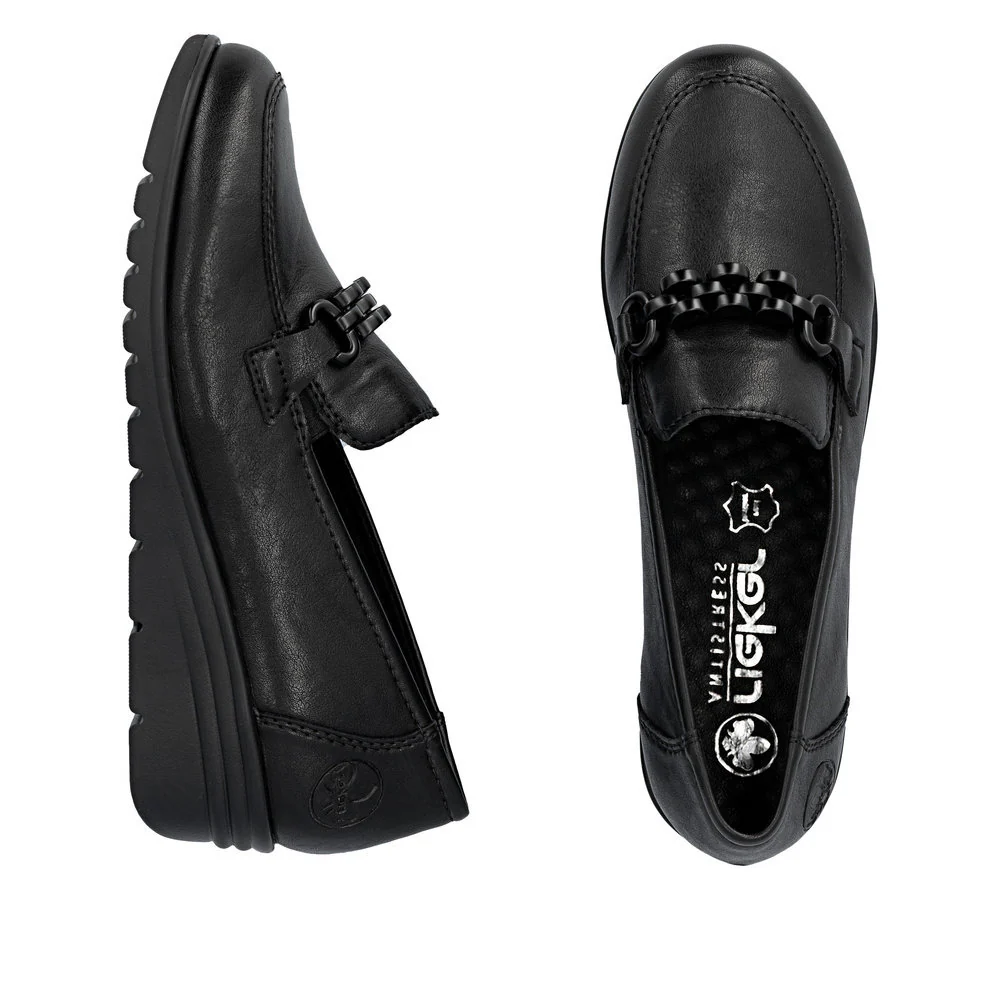 Rieker L5361 Dress Slip On Loafer in Black - Image 6