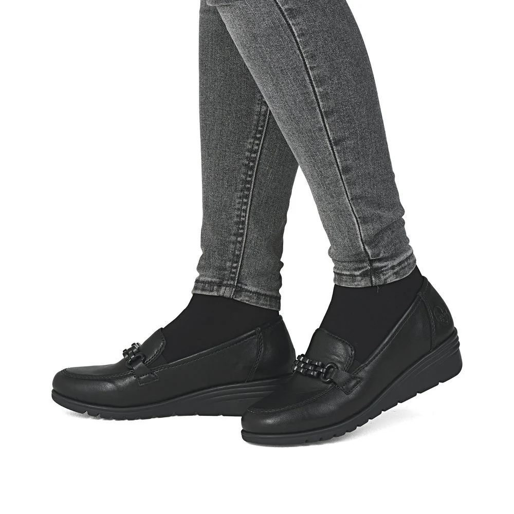 Rieker L5361 Dress Slip On Loafer in Black - Image 8