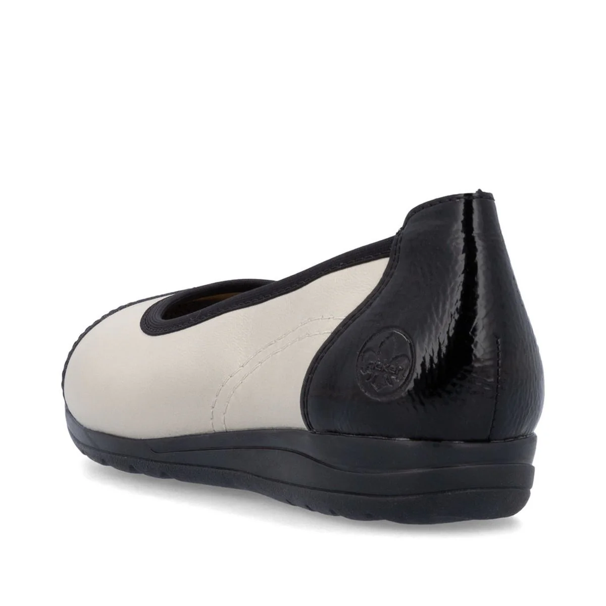 Rieker L9351-80 Women's Two Tone Ballerina Largo Black/Cream - Image 4