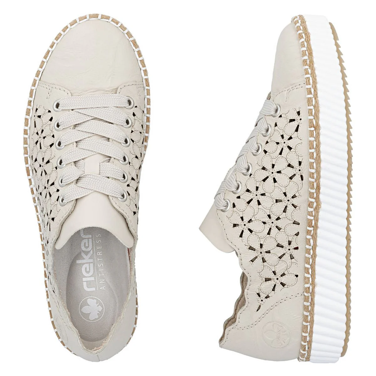 Rieker M2902 Women's Shoes in Beige - Image 9