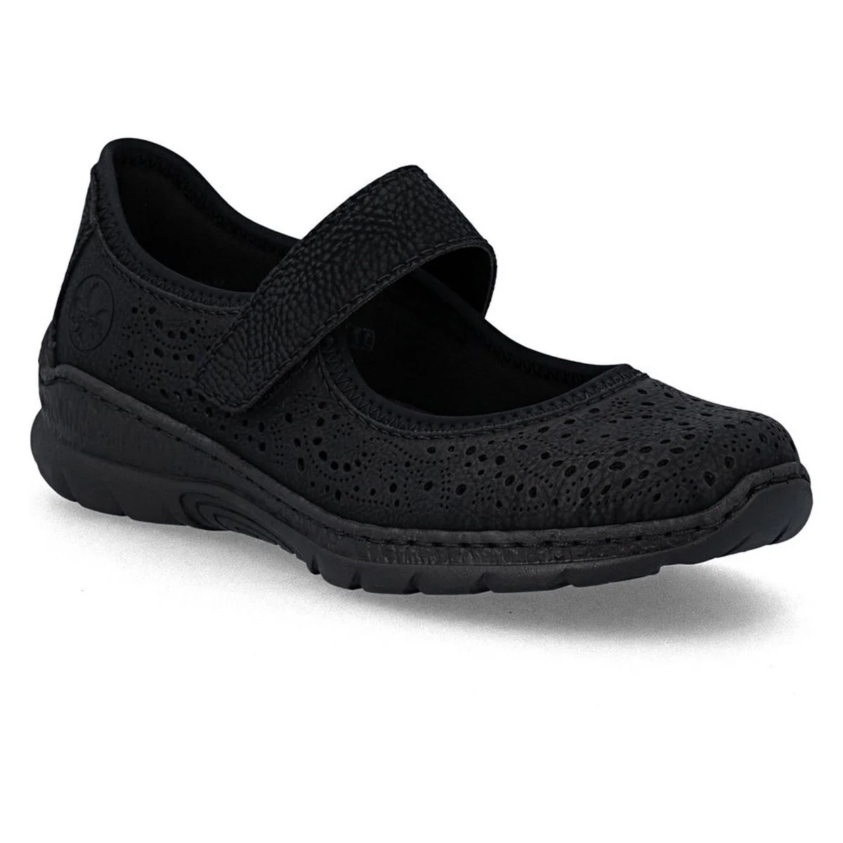 Rieker N4299 Mary Jane Casual Shoe in Black