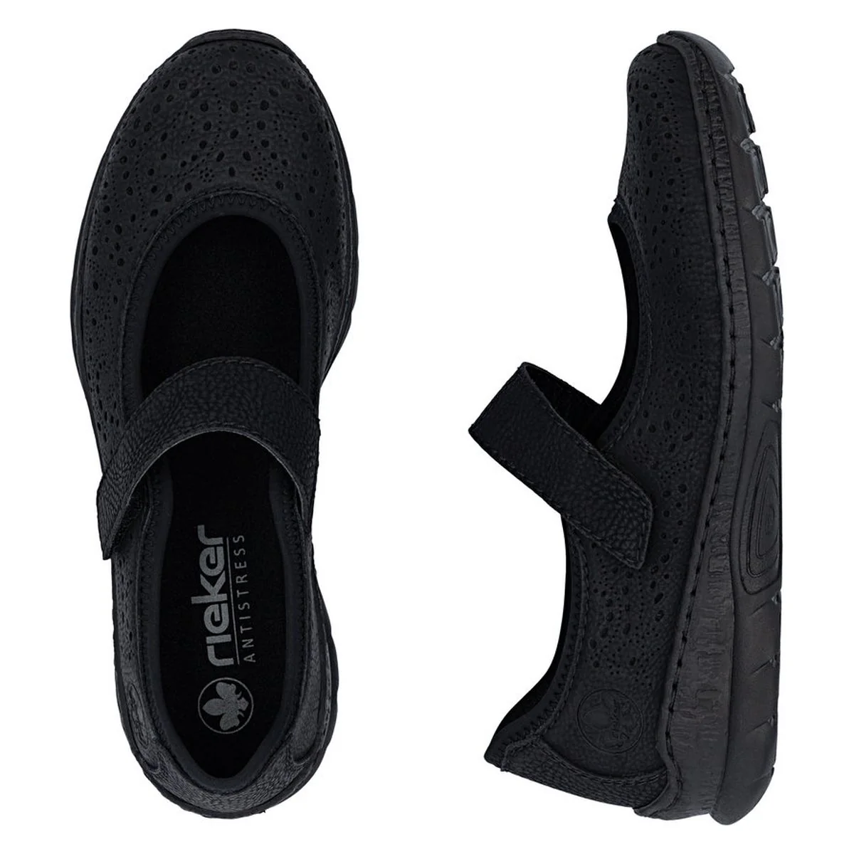 Rieker N4299 Mary Jane Casual Shoe in Black - Image 7