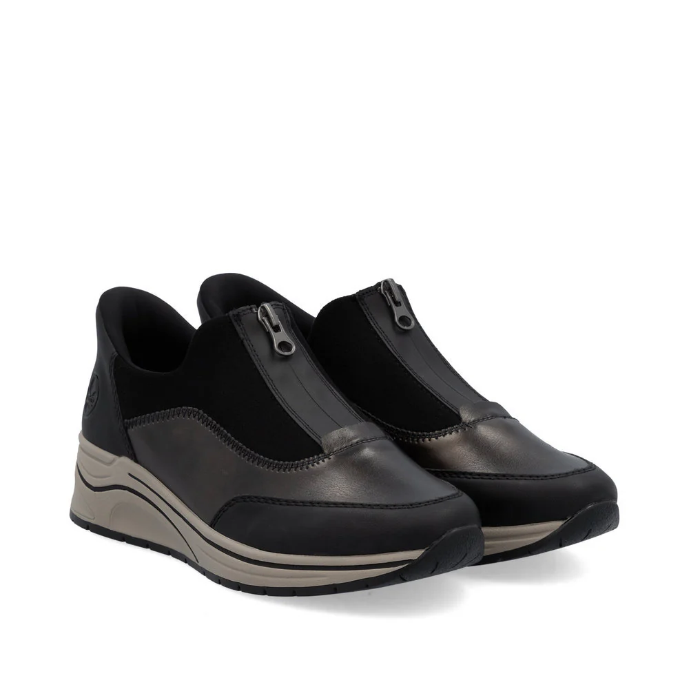 Rieker N9553 Ready to Go Sneakers in Black - Image 5