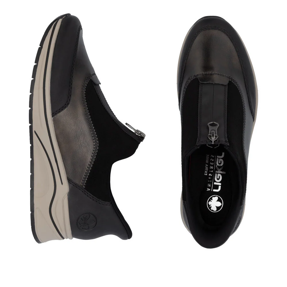 Rieker N9553 Ready to Go Sneakers in Black - Image 6