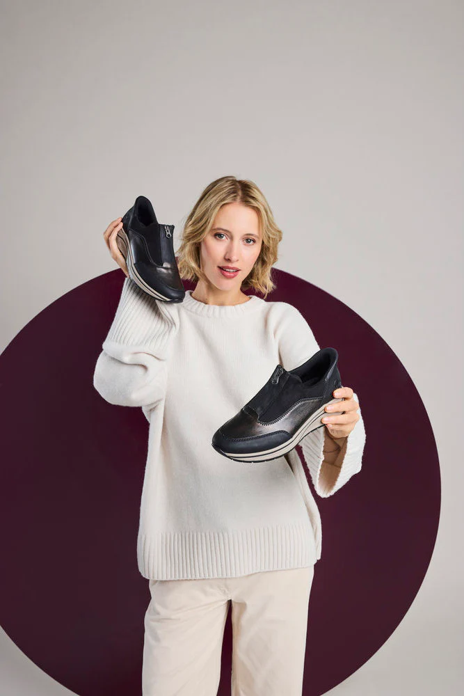 Rieker N9553 Ready to Go Sneakers in Black - Image 9