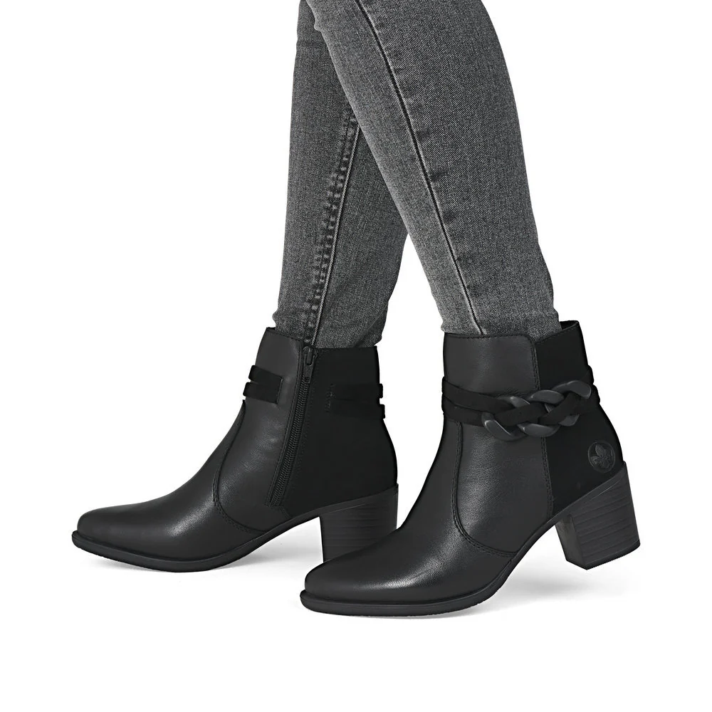 Rieker Y2066 Dress Ankle Boot in Black - Image 8