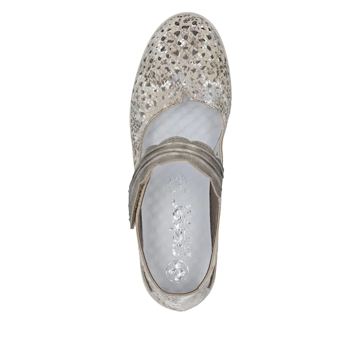 Rieker L5359 Women's Shoes in Silver - Image 5