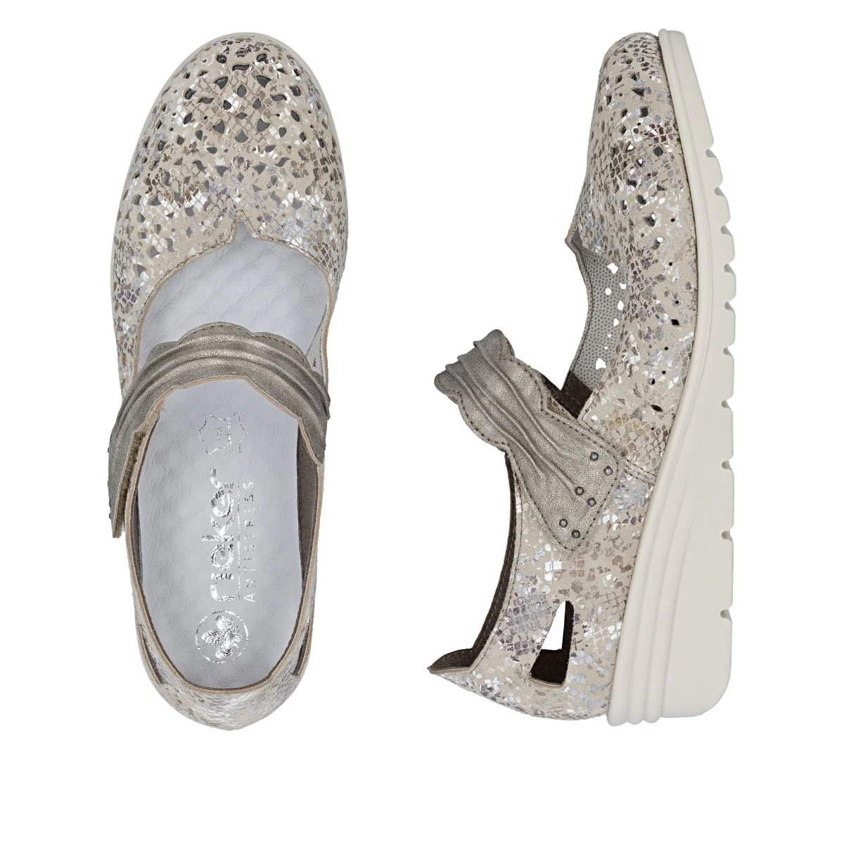Rieker L5359 Women's Shoes in Silver - Image 7