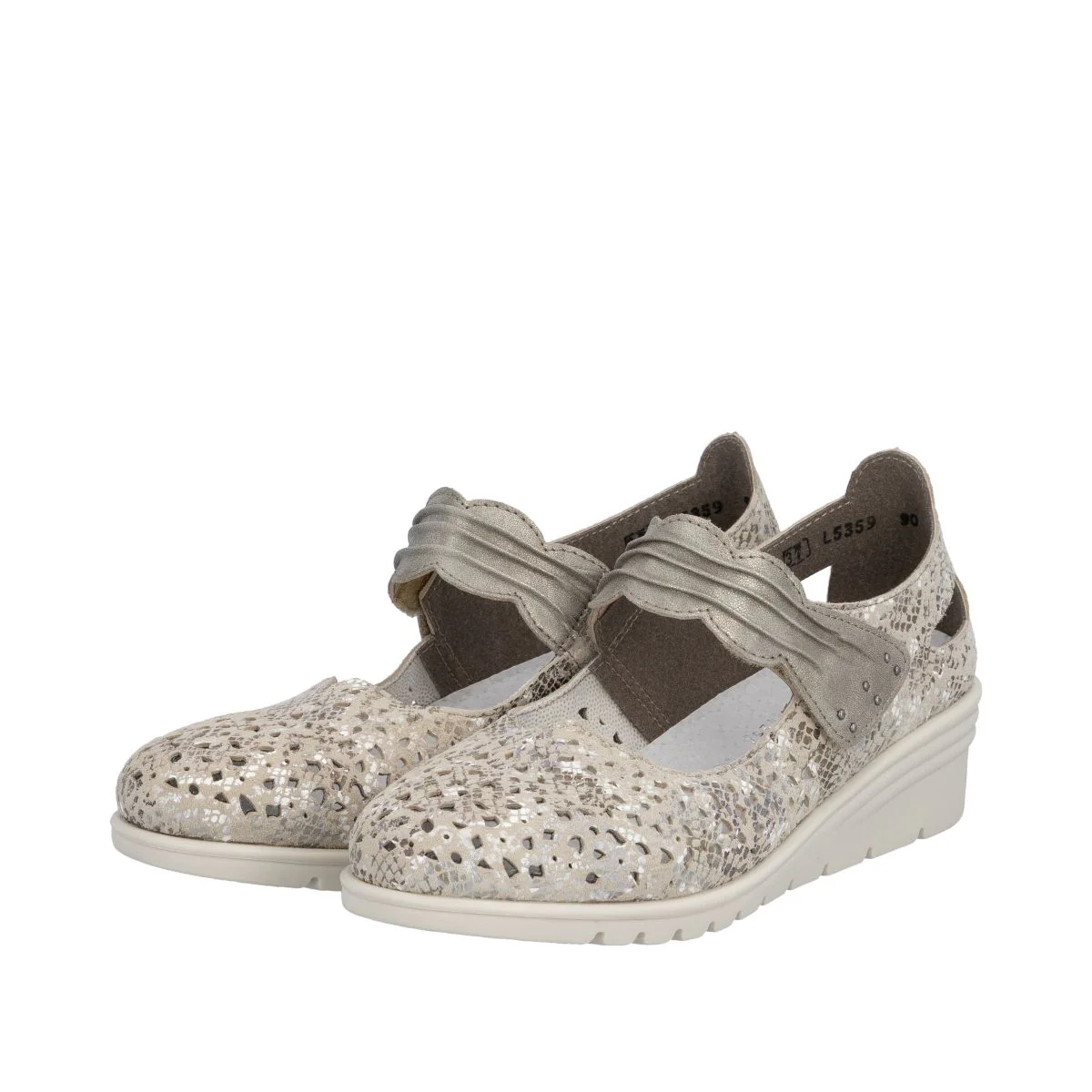Rieker L5359 Women's Shoes in Silver - Image 8
