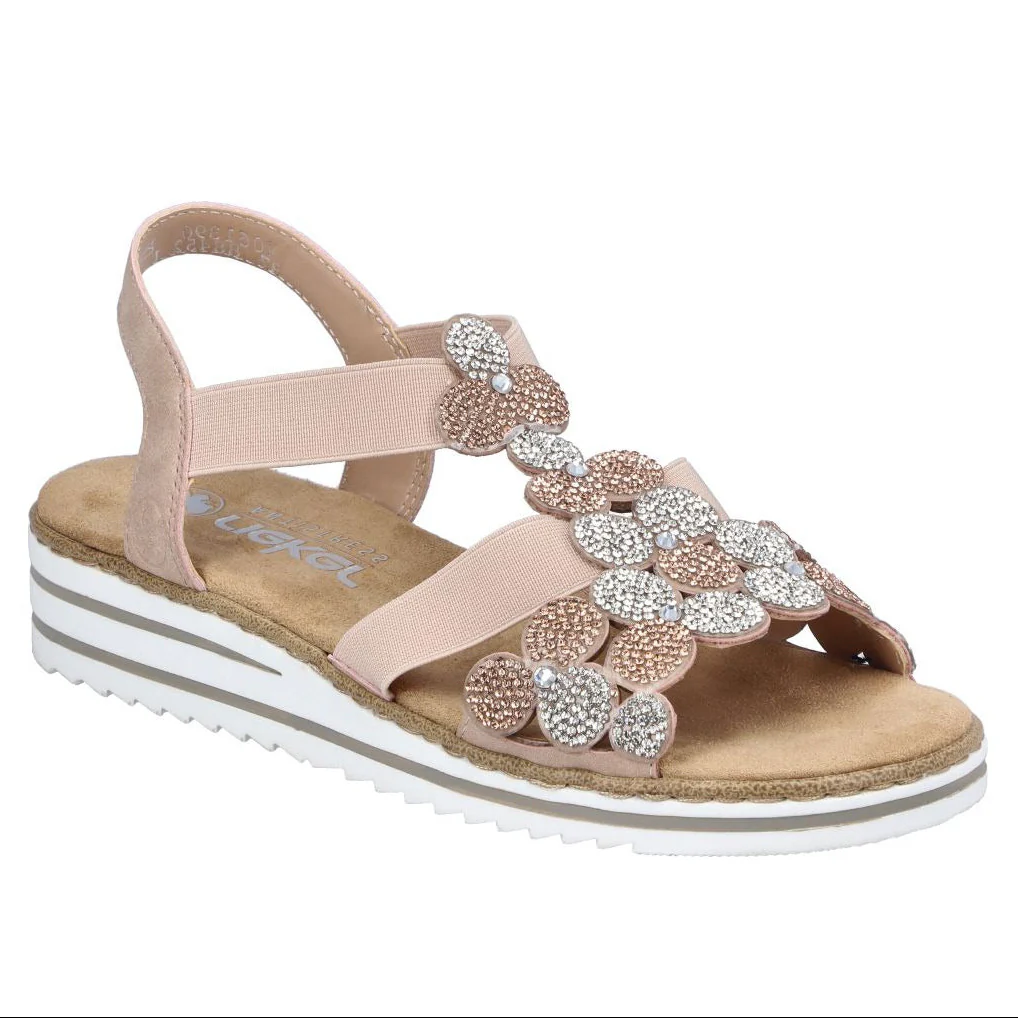 Rieker V0613 Women's Sandals in Pink