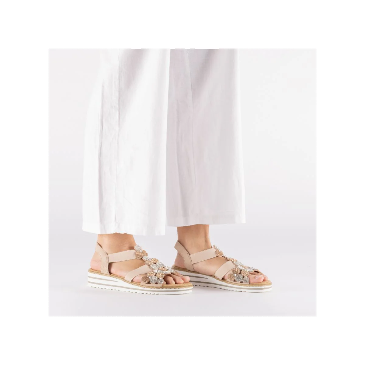 Rieker V0613 Women's Sandals in Pink - Image 10