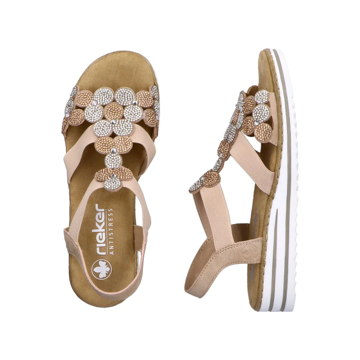 Rieker V0613 Women's Sandals in Pink - Image 7