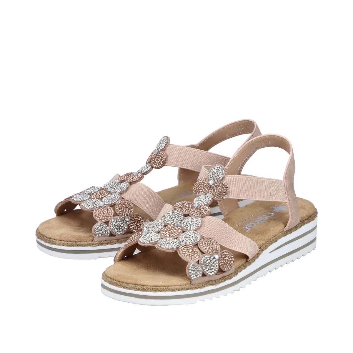 Rieker V0613 Women's Sandals in Pink - Image 8