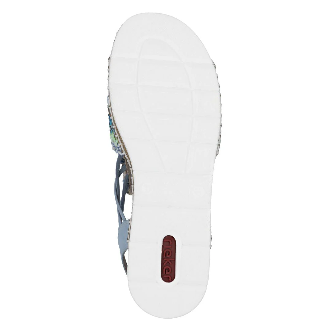 Rieker V1241 Women's Sandals in Multi Blue - Image 6