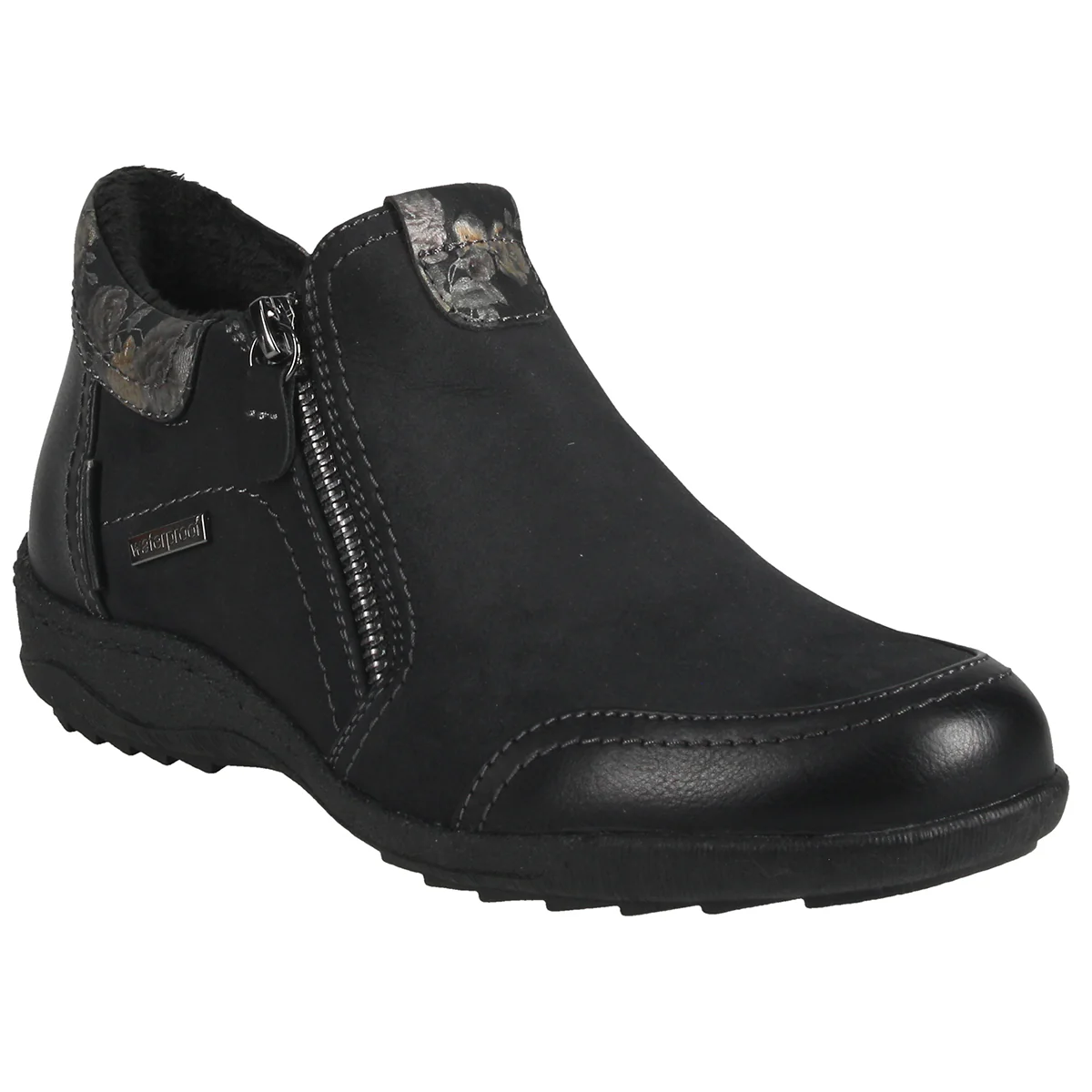 Romika Ellie 01 Side Zip Casual Waterproof Shoe in Black