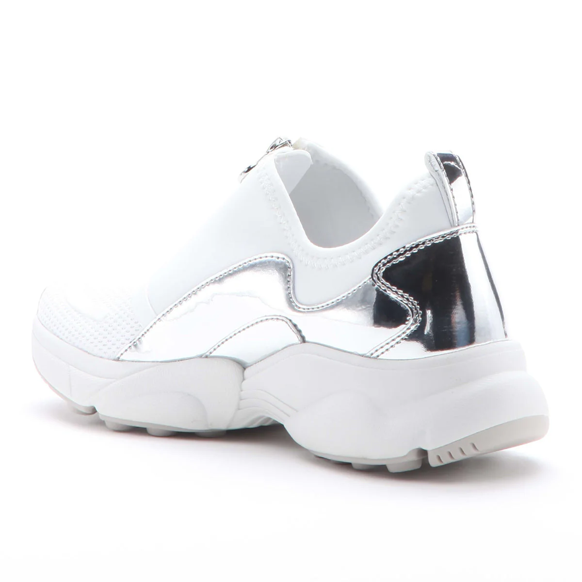 Michael Kors Sami Zip Sneaker in Silver - Image 4