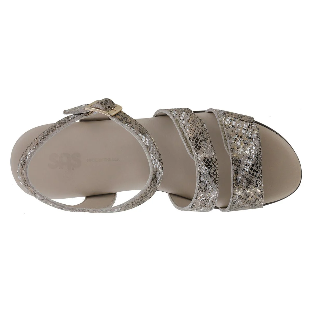 SAS Savanna Women's Heel Strap Sandal In Multi Gold - Image 3