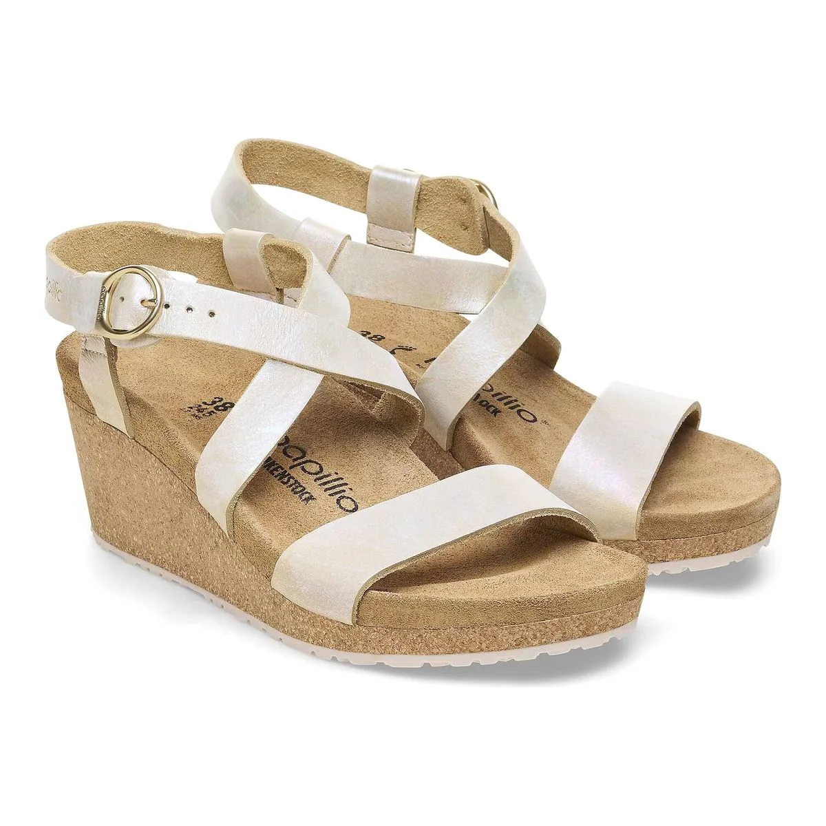 Sibyl Wedge Metallic Sandals in Silver - Image 3